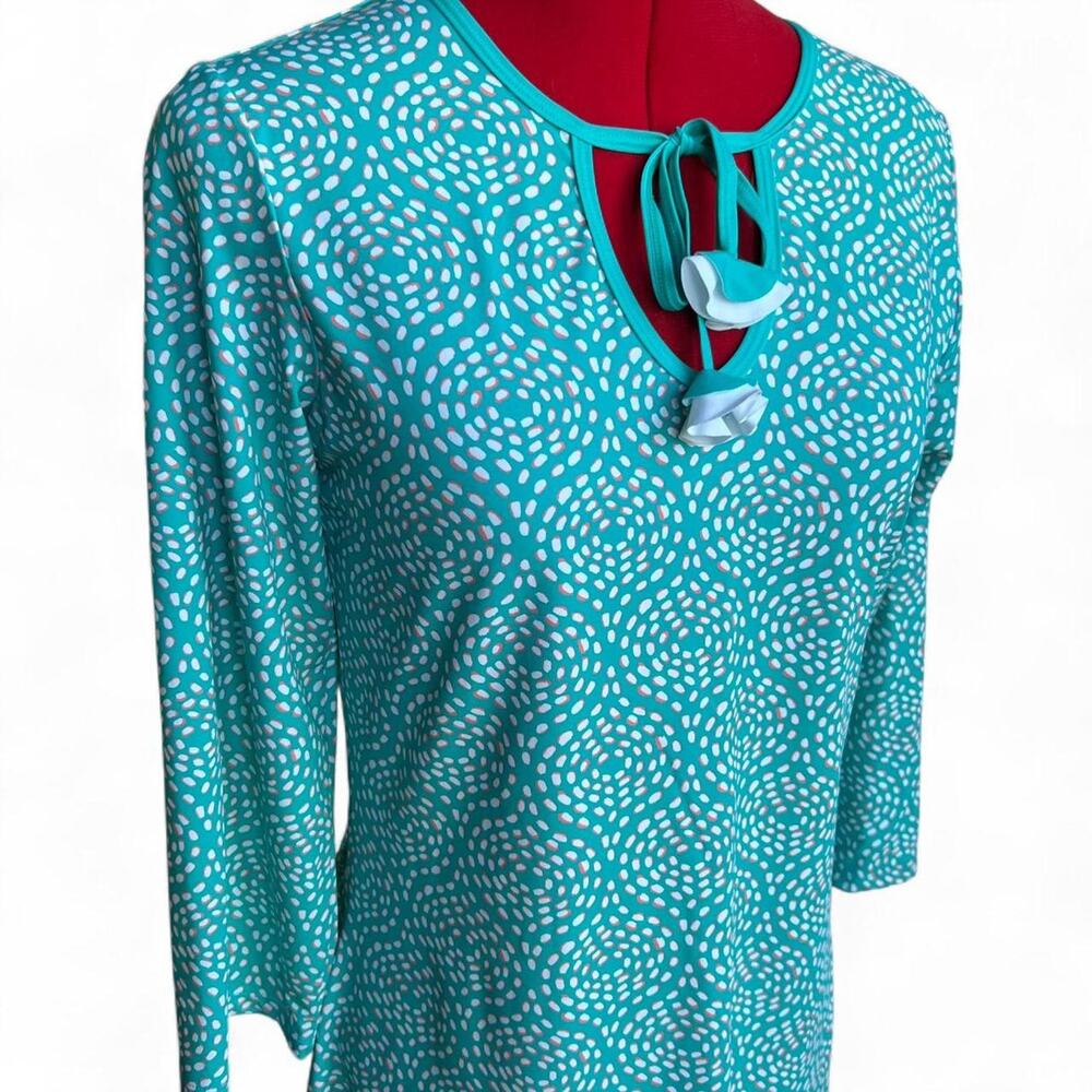 Capelton Road Women's Teal Skipped Stones Seaside Beach Dress - Picture 2 of 7